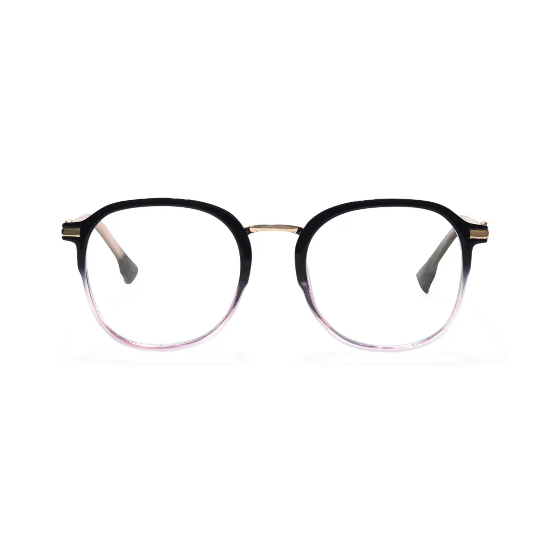 Front view of Mita vintage square tr90 eyeglasses in black. SPU: SR0012502