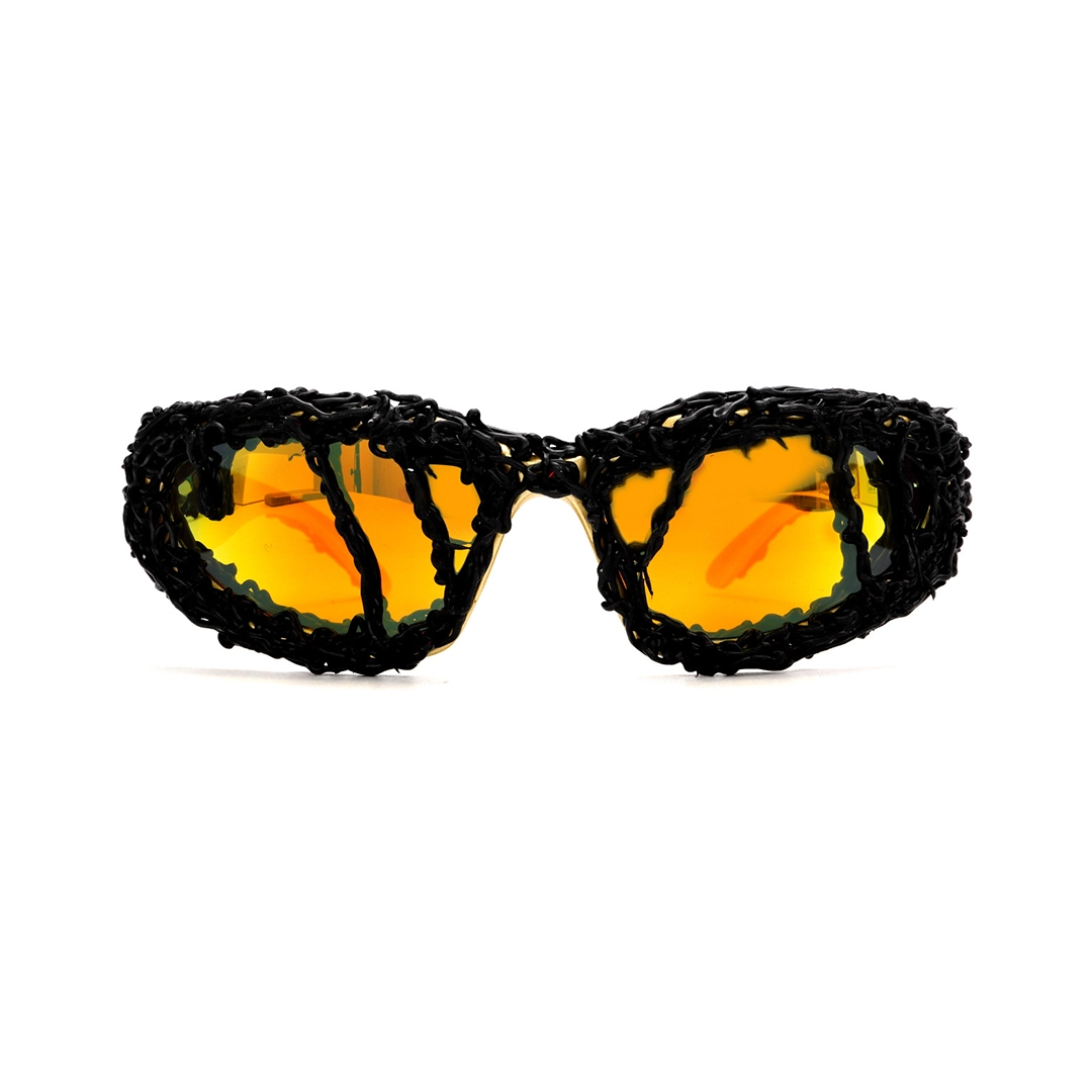 Front view of Molten oval pc sunglasses OP0102511 in yellow