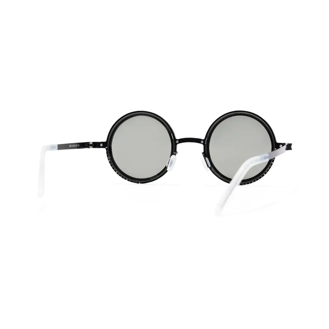 Back view of Myron round pc sunglasses RM0322507 in black