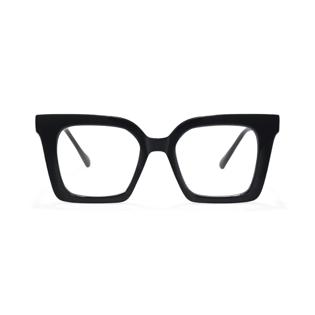 Front view of Nataly square pc eyeglasses SP0132508 in black