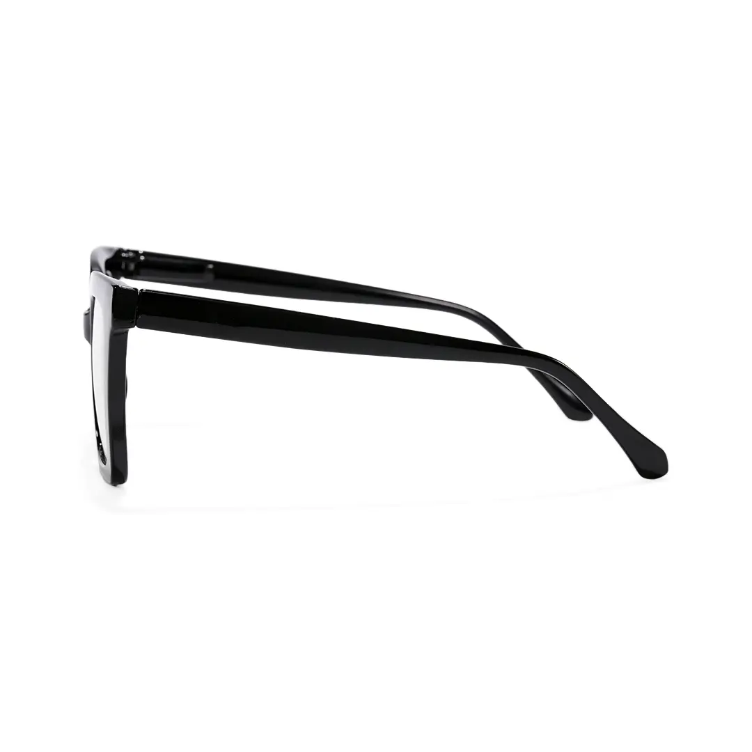 Side view of Nataly square pc eyeglasses SP0132508 in black