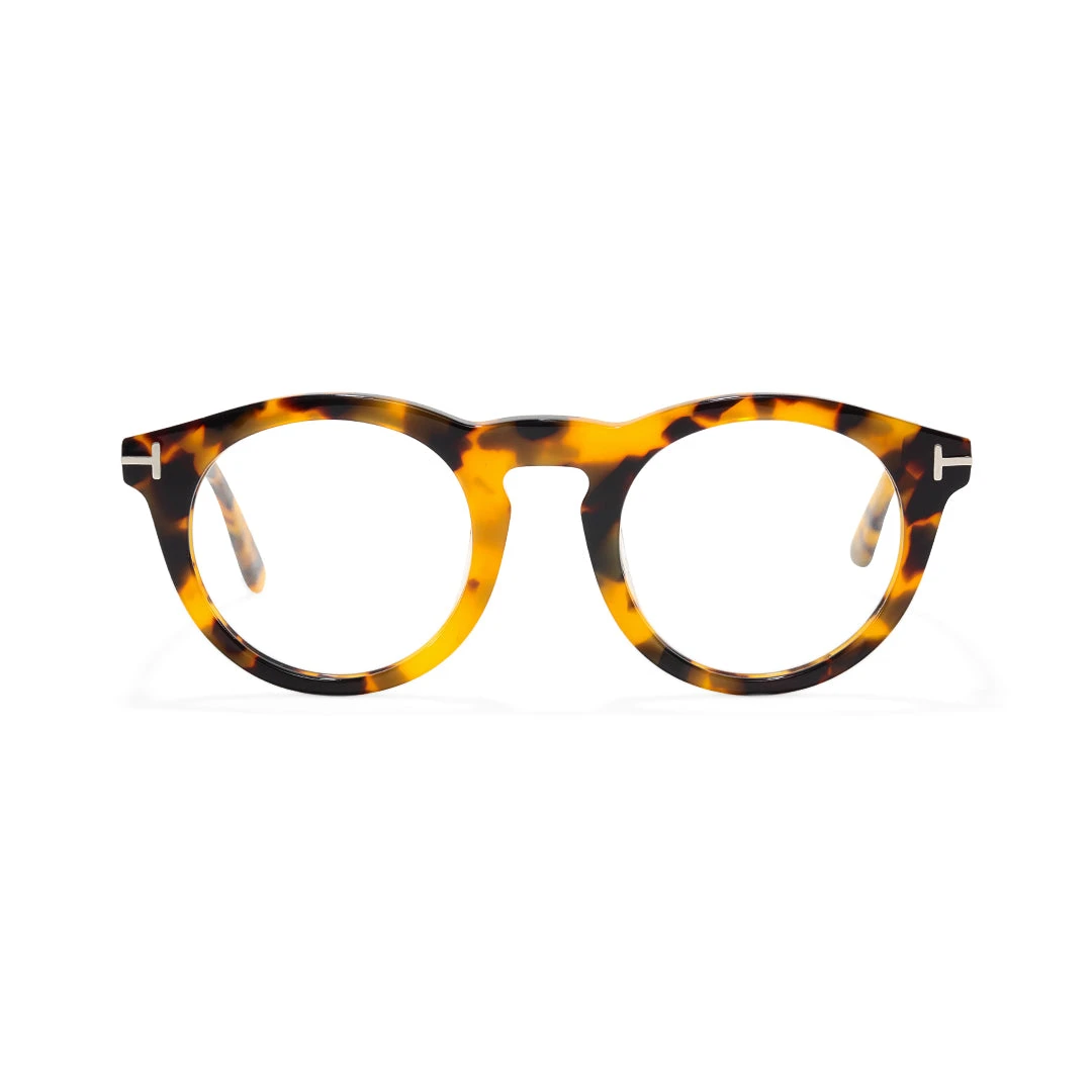 Front view of Nilo round acetate eyeglasses RA0062506 in tortoise