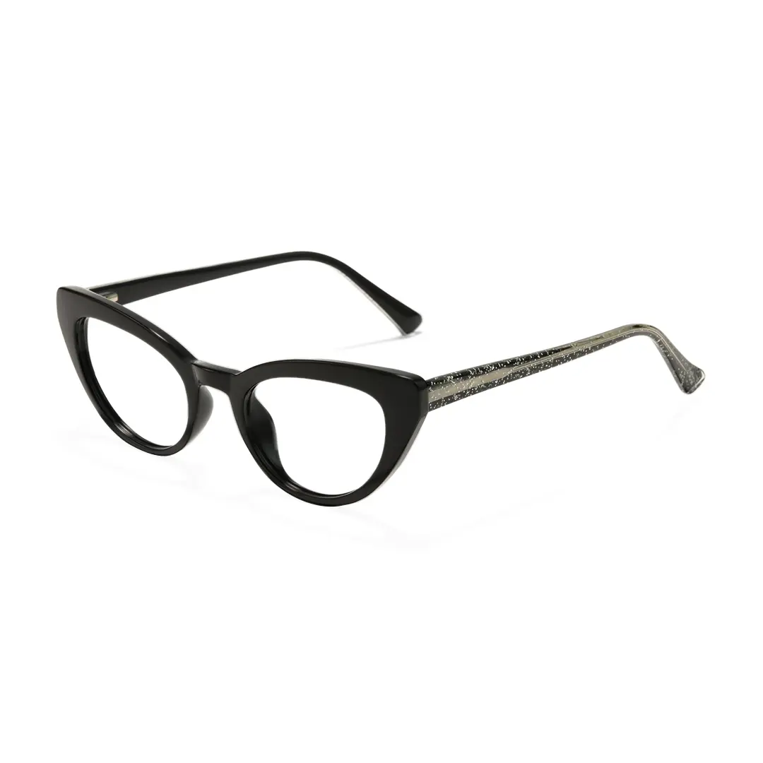 Angle view of Noah cat eye tr90 eyeglasses CR0312408 in black
