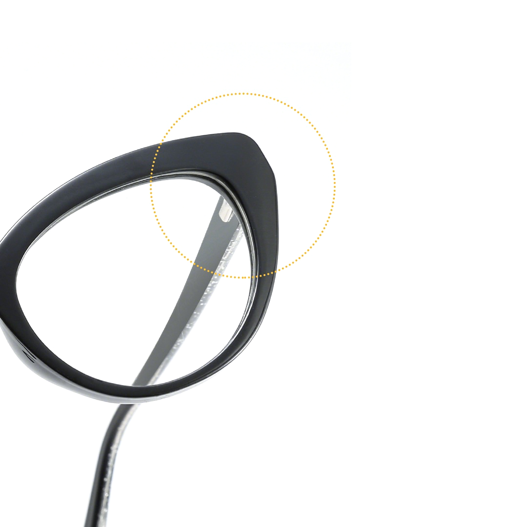 Frame detail view of Noah cat eye tr90 eyeglasses CR0312408 in black
