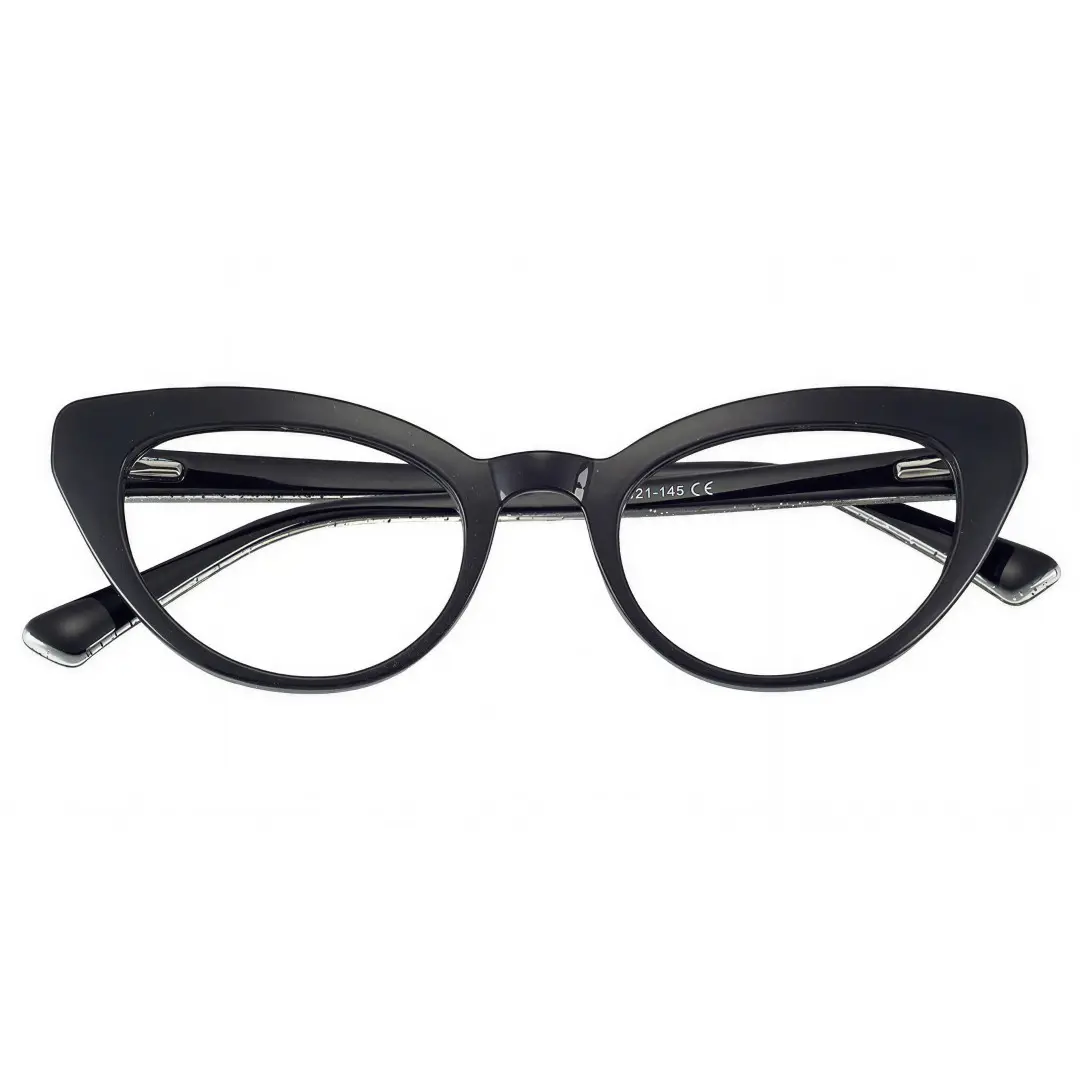Front folded view of Noah cat eye tr90 eyeglasses CR0312408 in black