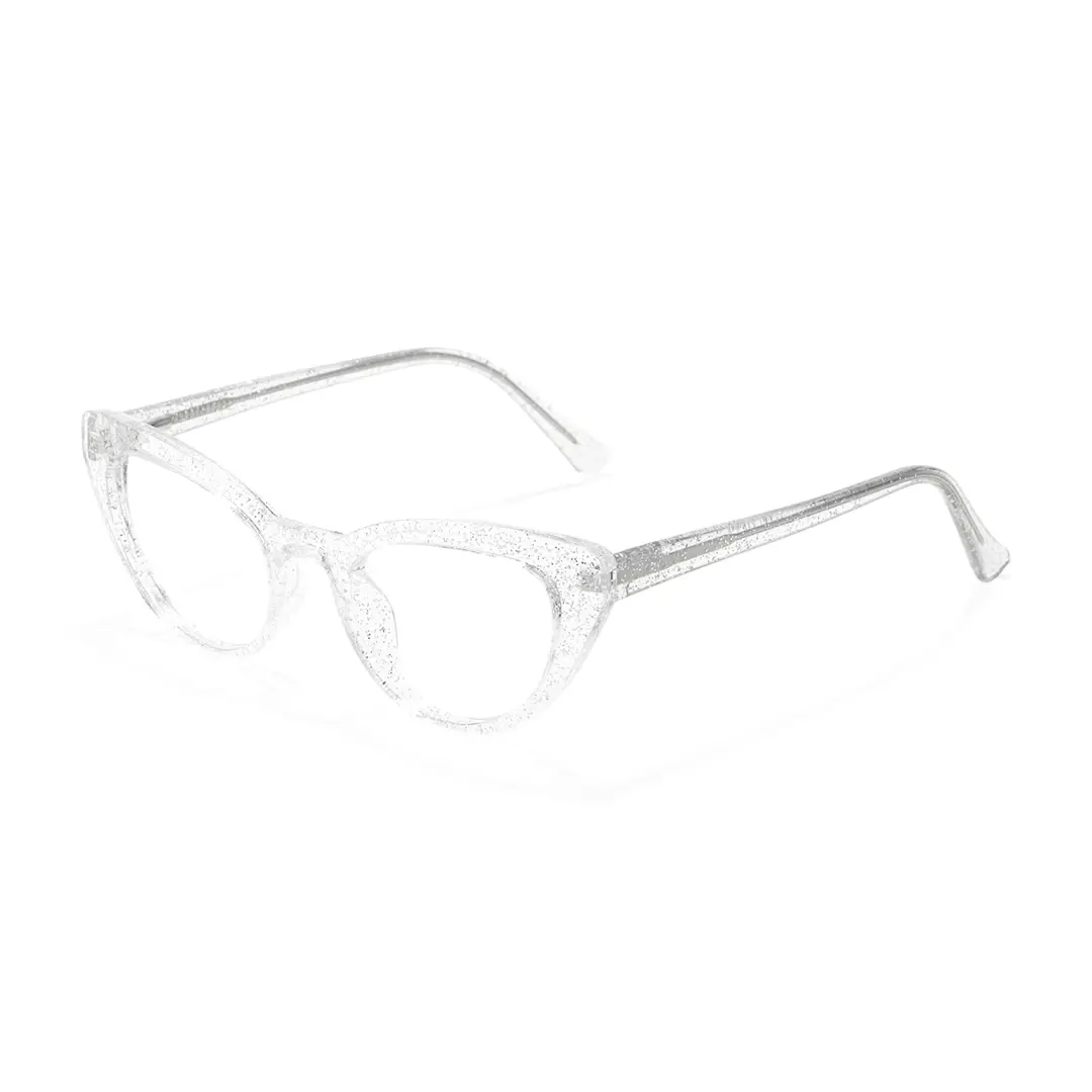 Angle view of Noah cat eye tr90 eyeglasses CR0312408 in clear
