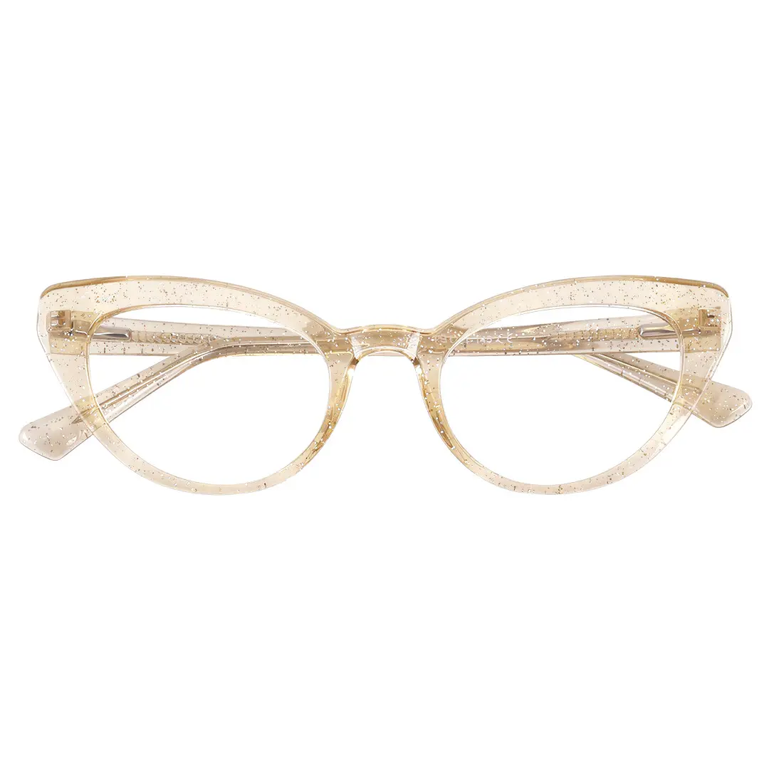 Front folded view of Noah cat eye tr90 eyeglasses CR0312408 in maize yellow