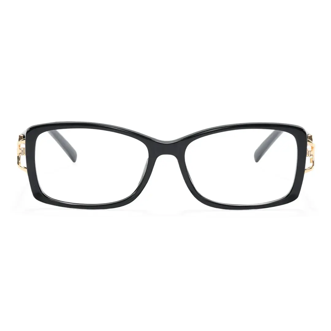 Front view of Nyssa rectangle tr90 eyeglasses ER0172509 in black