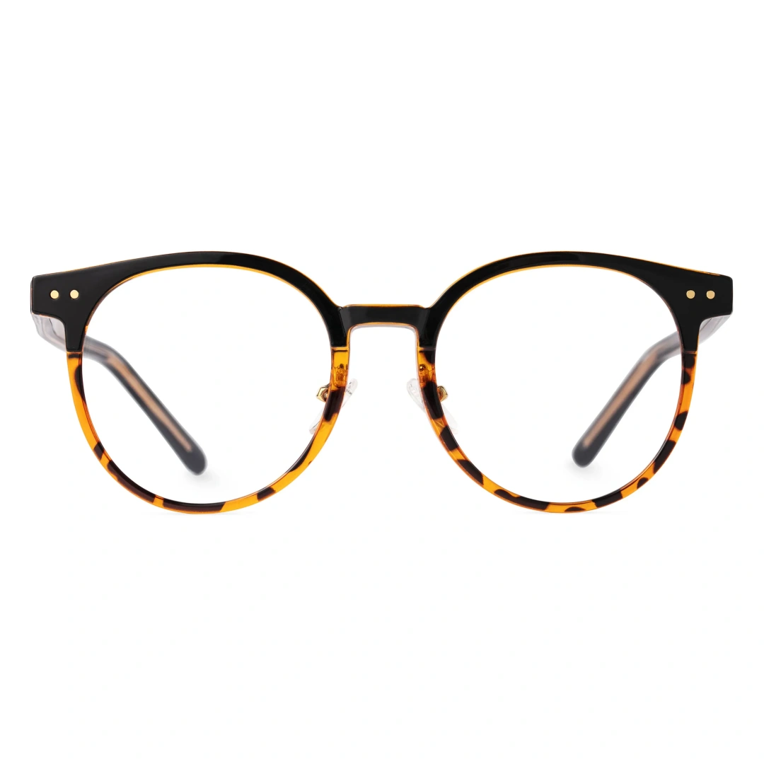 Front view of Only round tr90 eyeglasses RR0112310 in tortoise