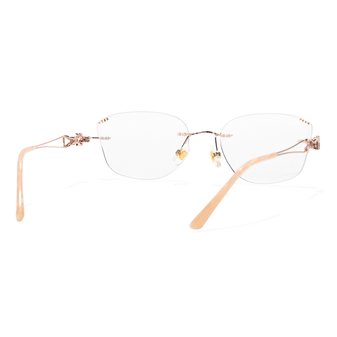 Back view of Opal cat eye metal eyeglasses CM0182511 in clear
