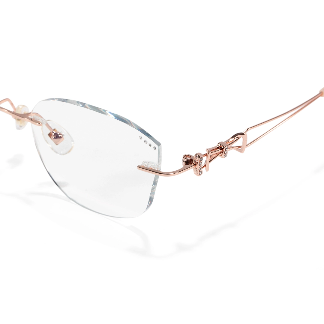 Frame detail view of Opal cat eye metal eyeglasses CM0182511 in clear