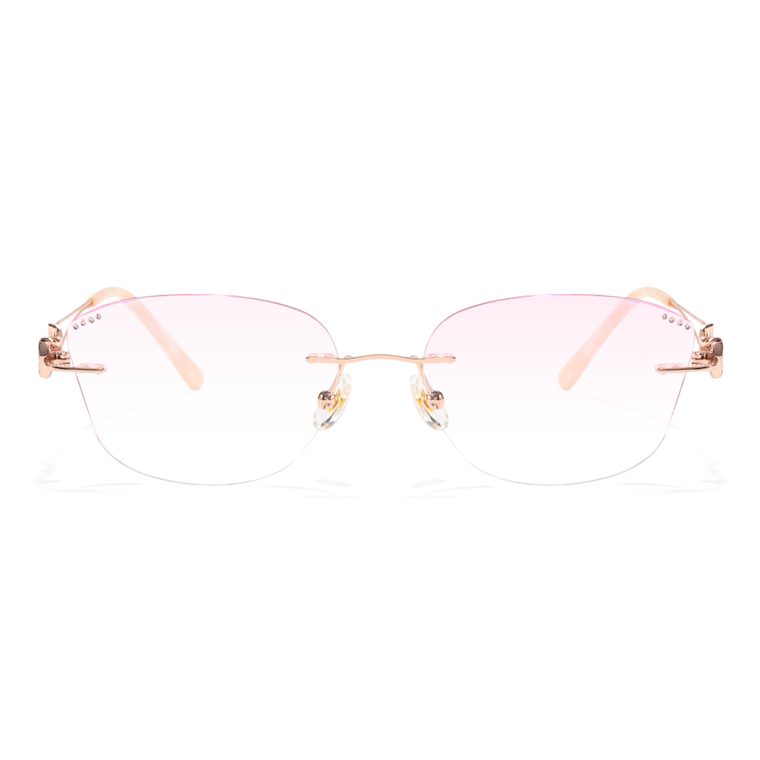 Front view of Opal cat eye metal eyeglasses CM0182511 in clear