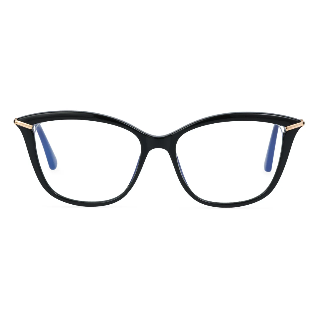 Front view of Pagex cat-eye tr90 eyeglasses CR0042404 in black