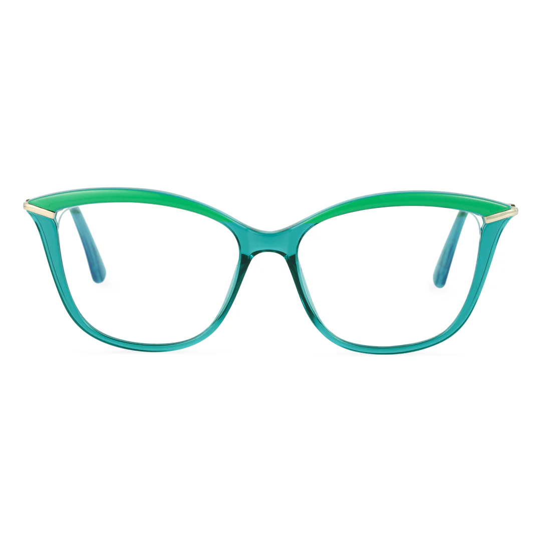 Front view of Pagex cat-eye tr90 eyeglasses CR0042404 in green