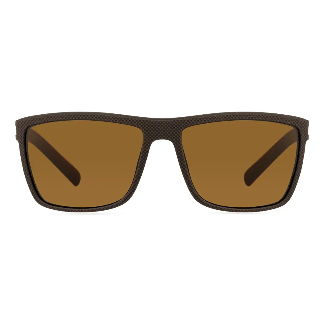 Front view of Paris square tr90 sunglasses SR0072410 in brown