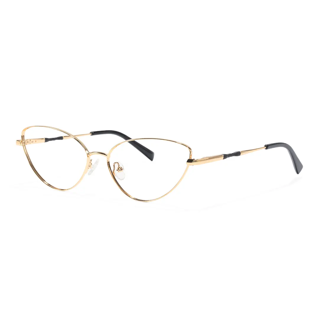 Angle view of Passi cat eye metal eyeglasses CM0472302 in gold