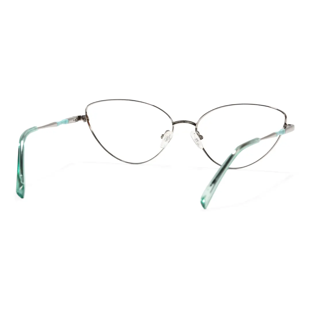 Back view of Passi cat eye metal eyeglasses CM0472302 in grey
