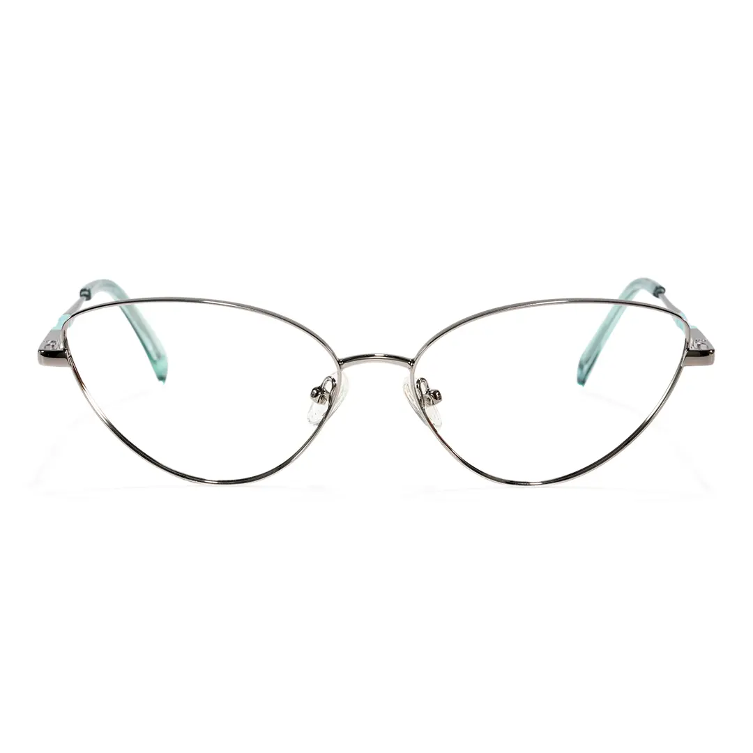 Front view of Passi cat eye metal eyeglasses CM0472302 in grey