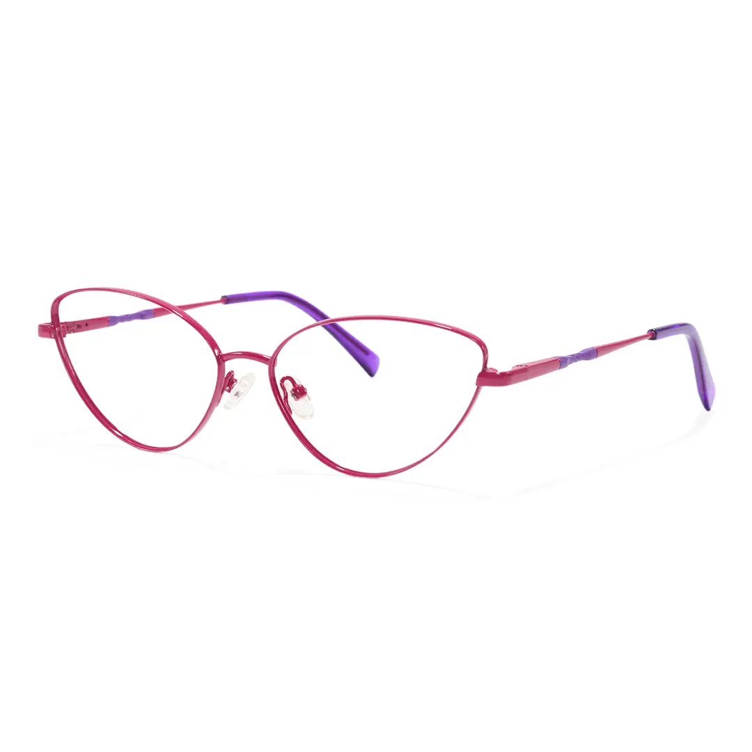 Angle view of Passi cat eye metal eyeglasses CM0472302 in red