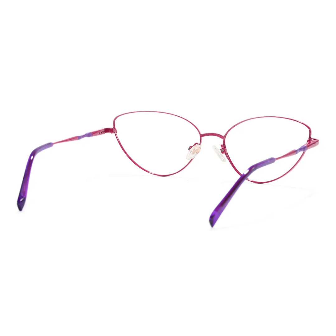 Back view of Passi cat eye metal eyeglasses CM0472302 in red