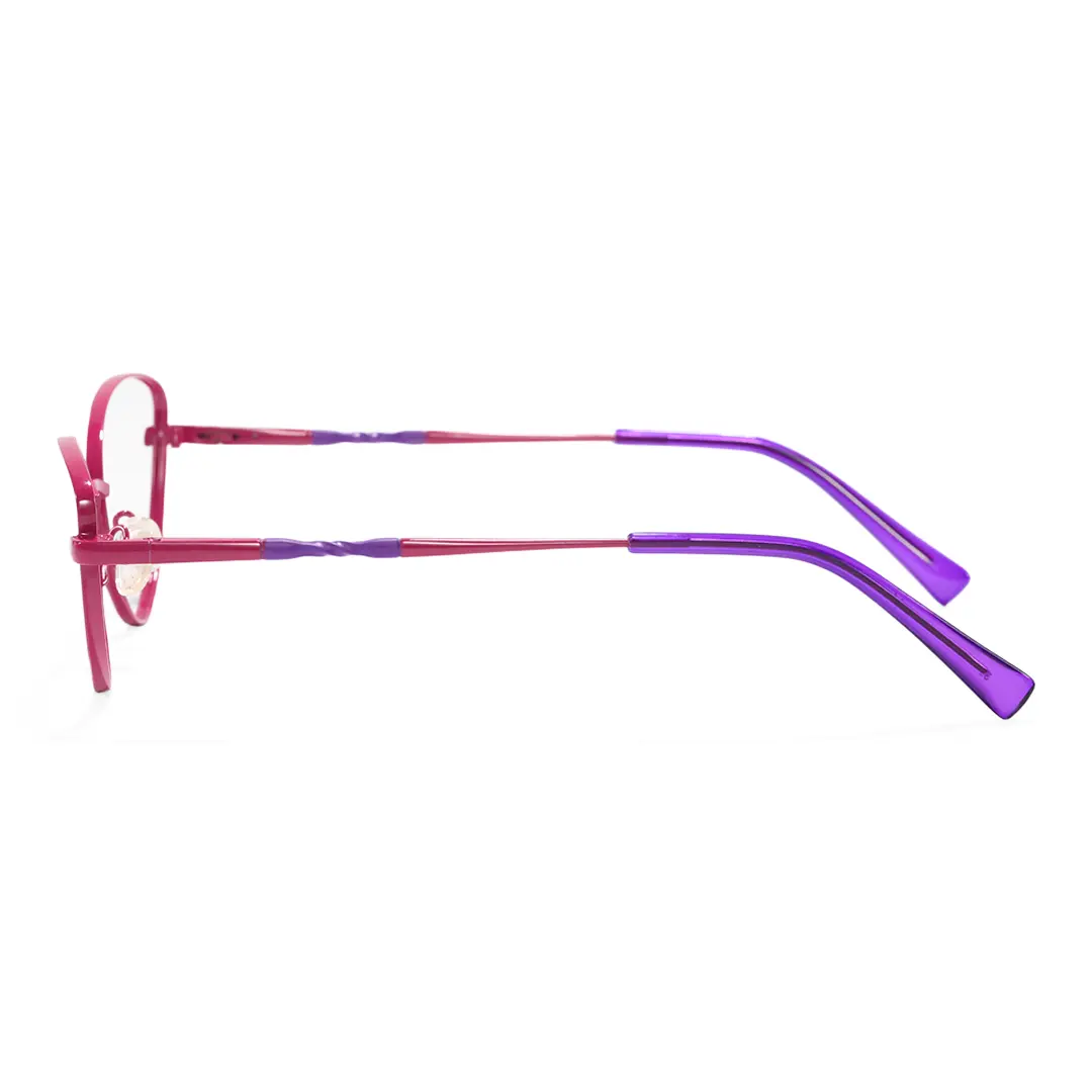 Side view of Passi cat eye metal eyeglasses CM0472302 in red
