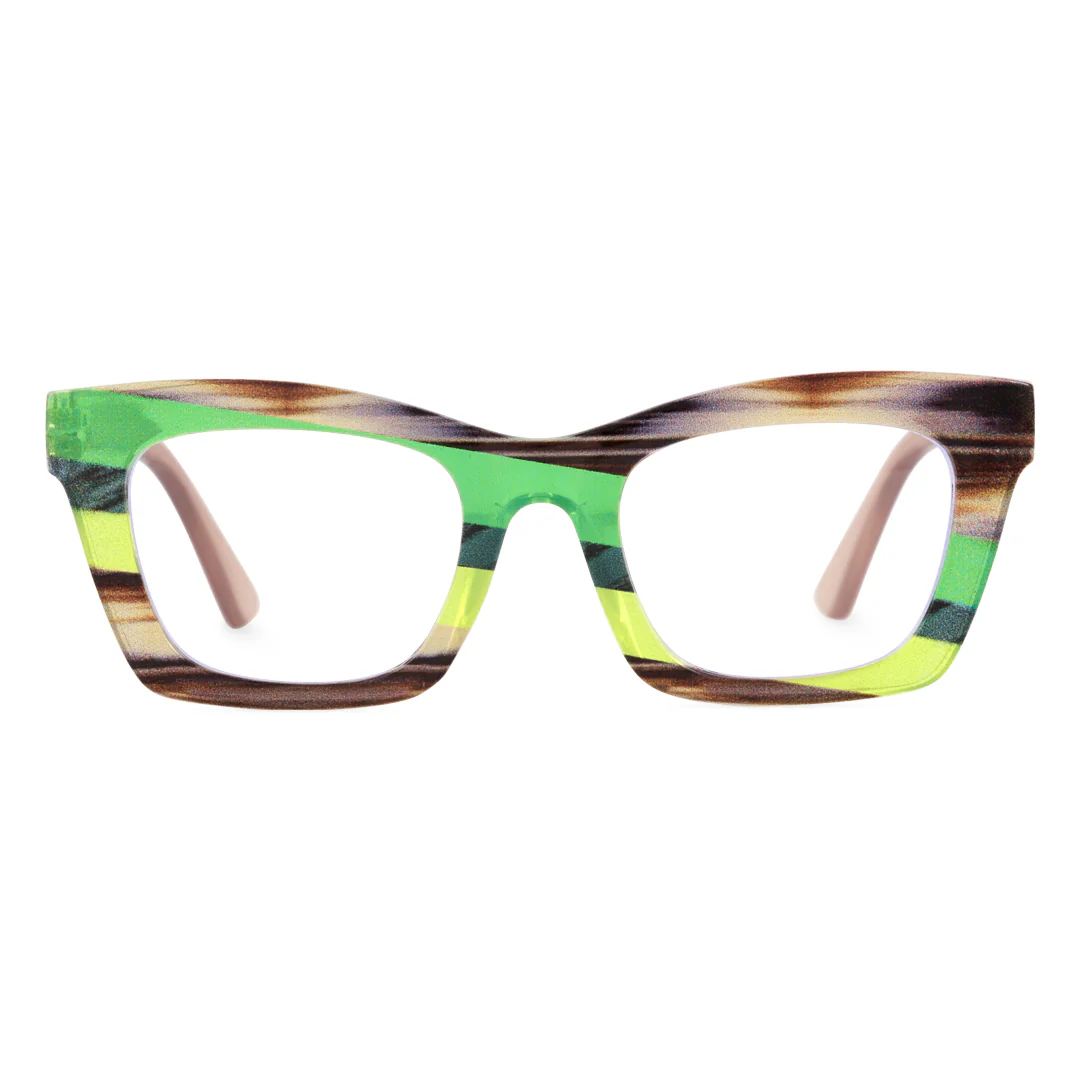 Front view of Pedro square pc eyeglasses SP0112406 in brown