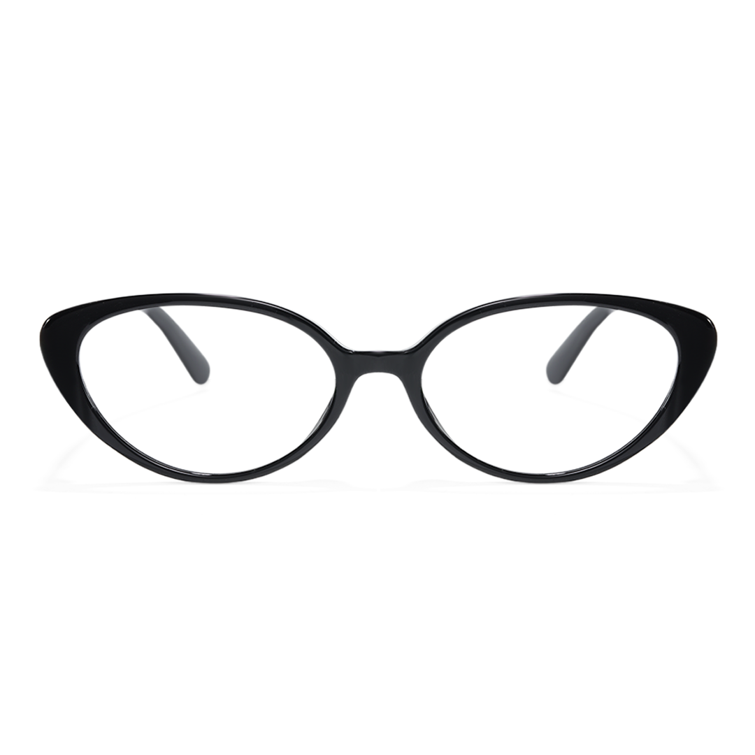 Front view of Petra cat eye tr90 eyeglasses CR0382601 in black