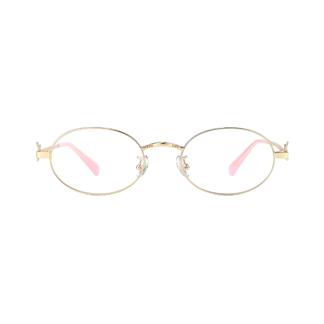 Front view of Pipa oval metal eyeglasses OM0352512 in gold