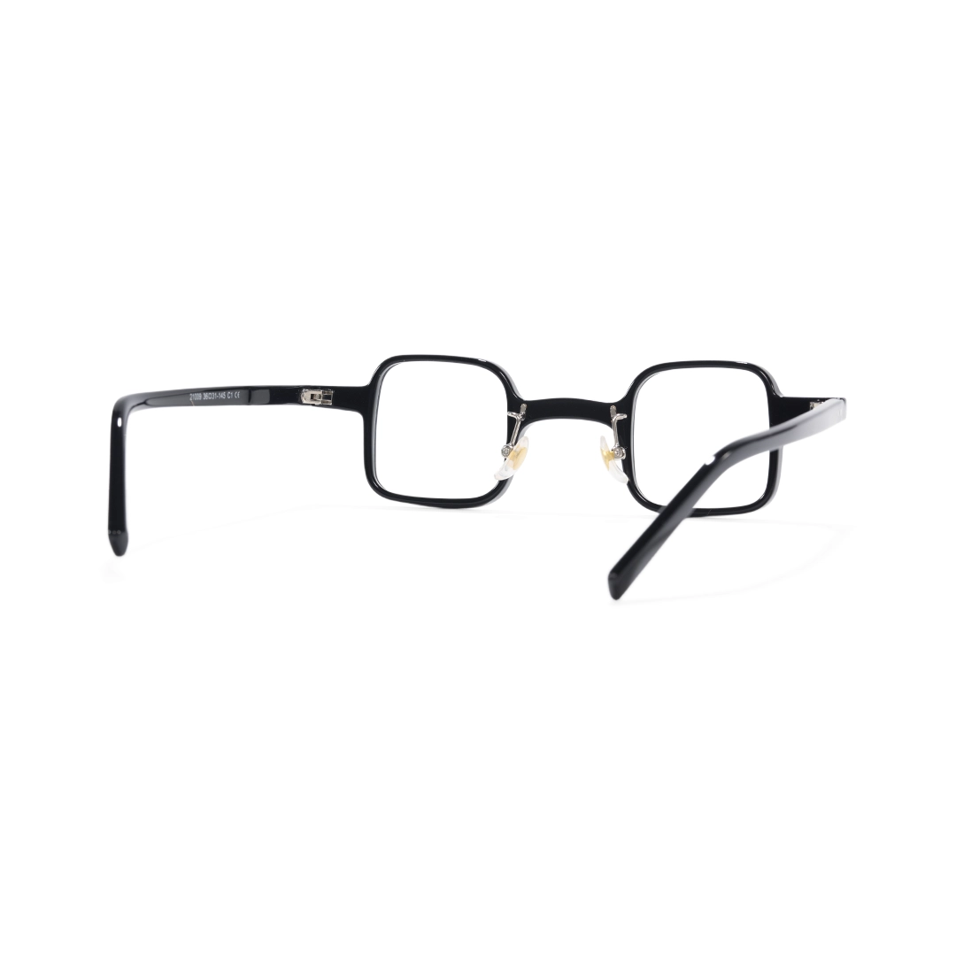 Back view of Porta square acetate eyeglasses SA0102302 in black