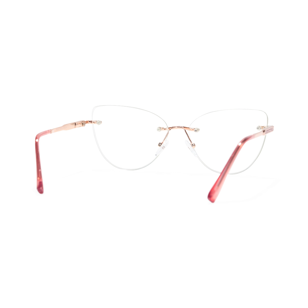 Back view of Prima cat eye tr90 eyeglasses CX0102507 in pink