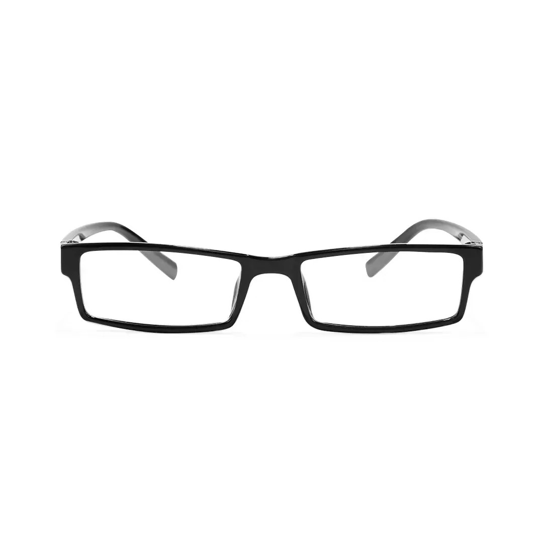 Front view of Proportional rectangle tr90 eyeglasses FS-ER0302412 in black