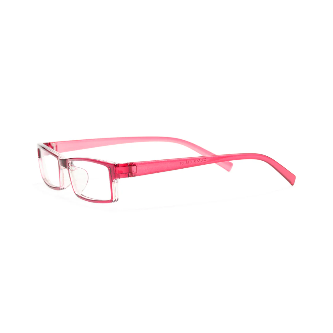 Angle view of Proportional rectangle tr90 eyeglasses FS-ER0302412 in red