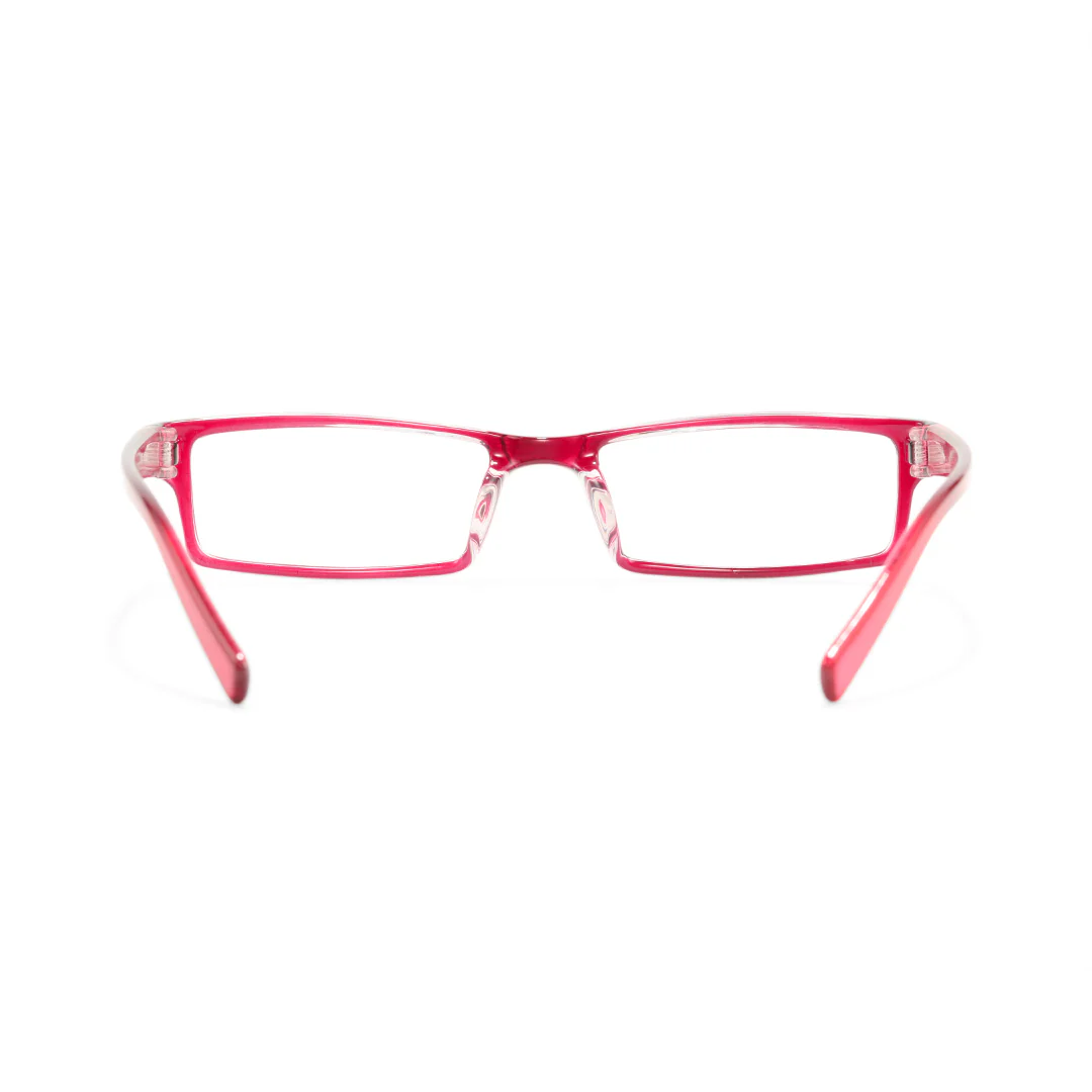 Back view of Proportional rectangle tr90 eyeglasses FS-ER0302412 in red