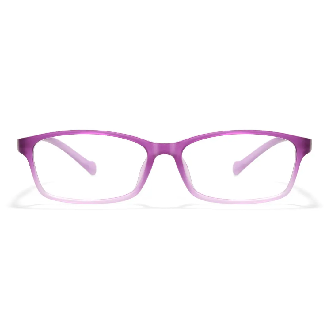 Front view of Rachel rectangle tr90 eyeglasses ER0232411 in purple