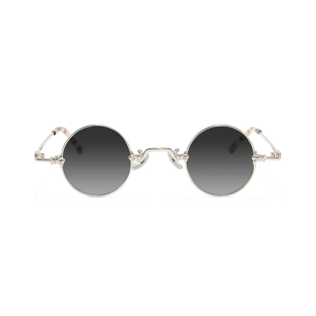Front view of Regan round metal sunglasses RM0362505 in silver
