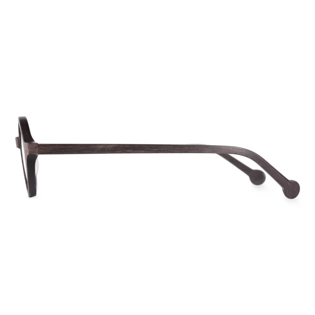 Side view of Rich round acetate eyeglasses RA0572302 in brown