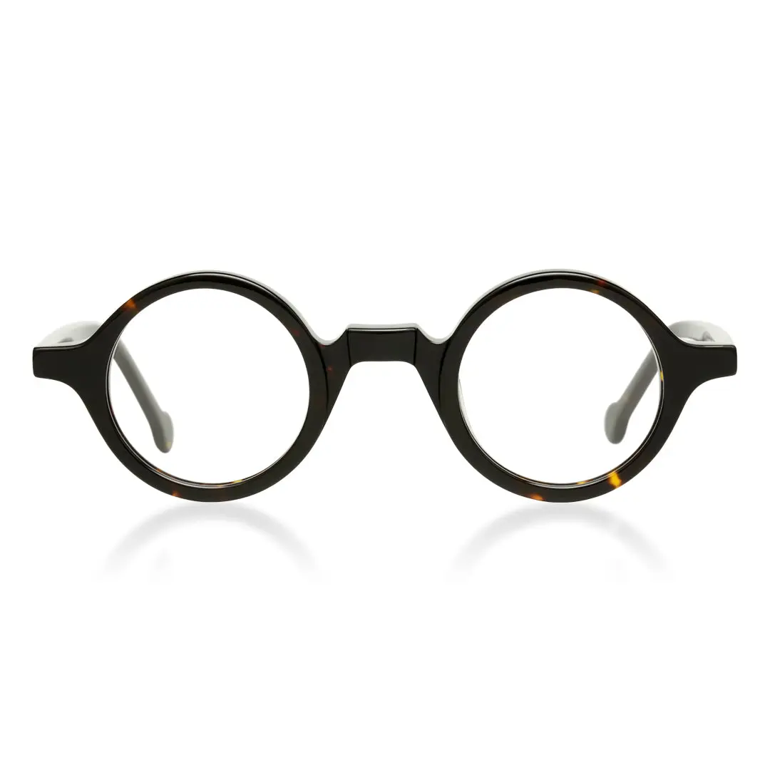 Front view of Rich round acetate eyeglasses RA0572302 in tortoise