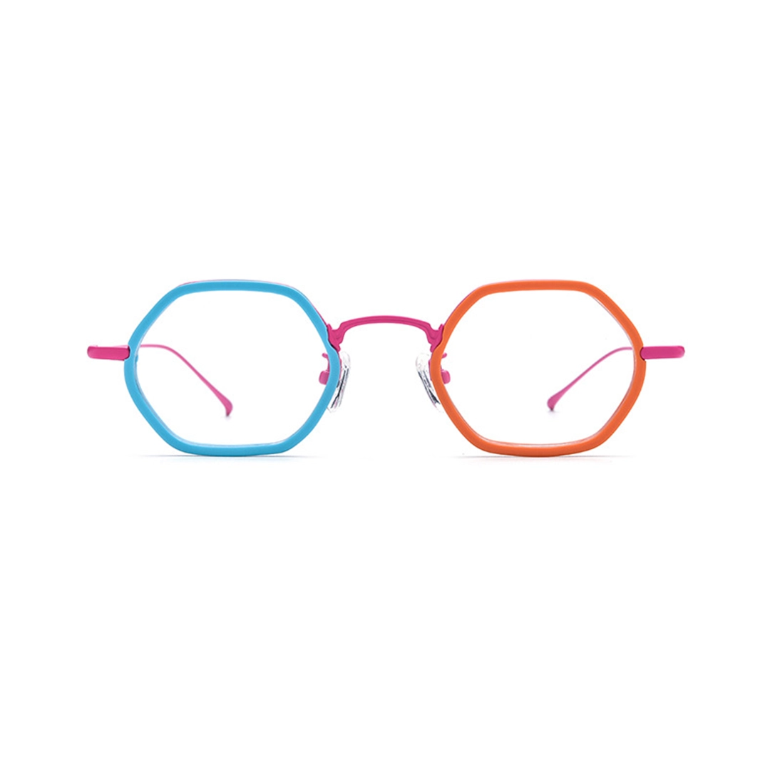 Front view of Riven geometric acetate eyeglasses GX0462509 in multicolor