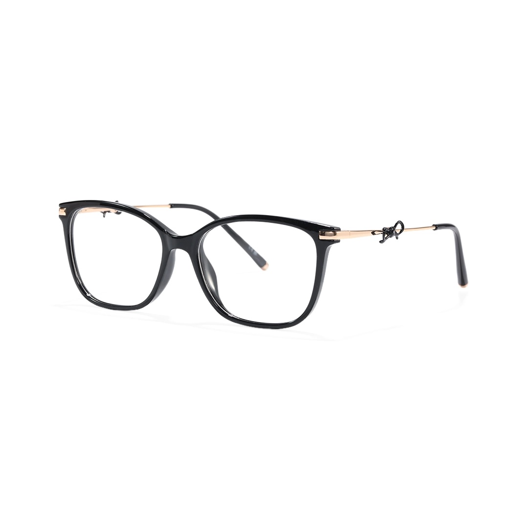 Angle view of Rosaline rectangle tr90 eyeglasses ER0232509 in black