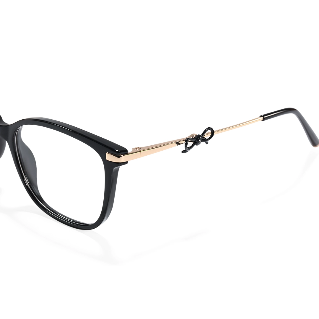 End piece detail of Rosaline rectangle tr90 eyeglasses ER0232509 in black