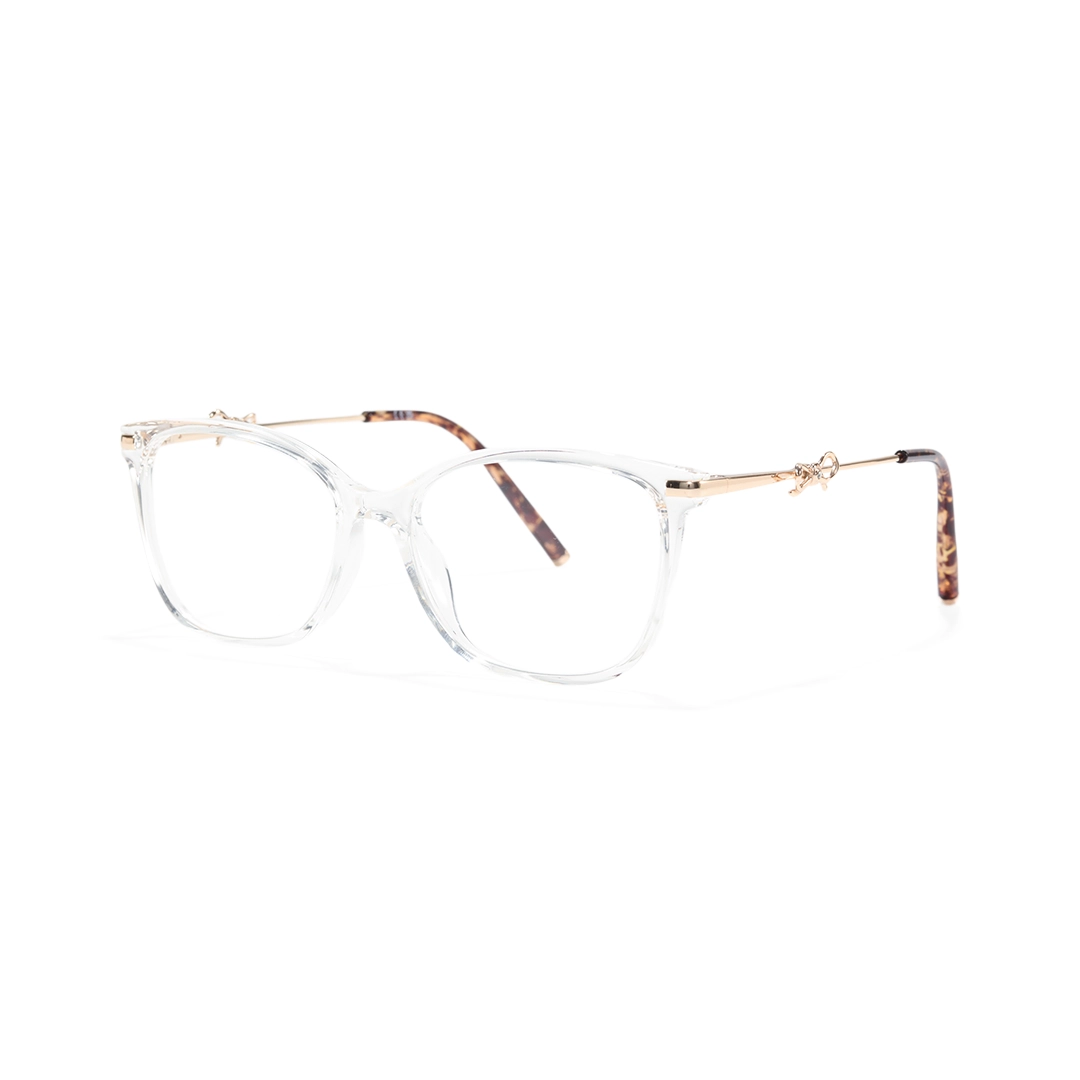 Angle view of Rosaline rectangle tr90 eyeglasses ER0232509 in clear