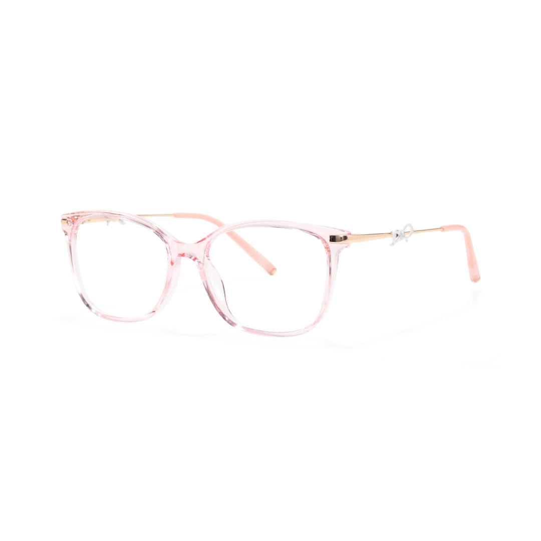 Angle view of Rosaline rectangle tr90 eyeglasses ER0232509 in pink