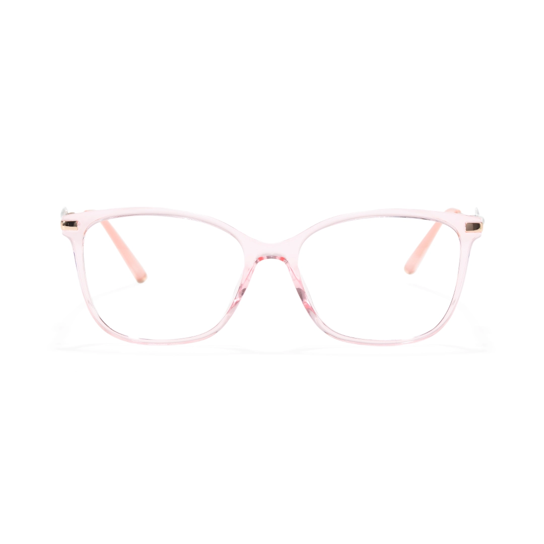 Front view of Rosaline rectangle tr90 eyeglasses ER0232509 in pink