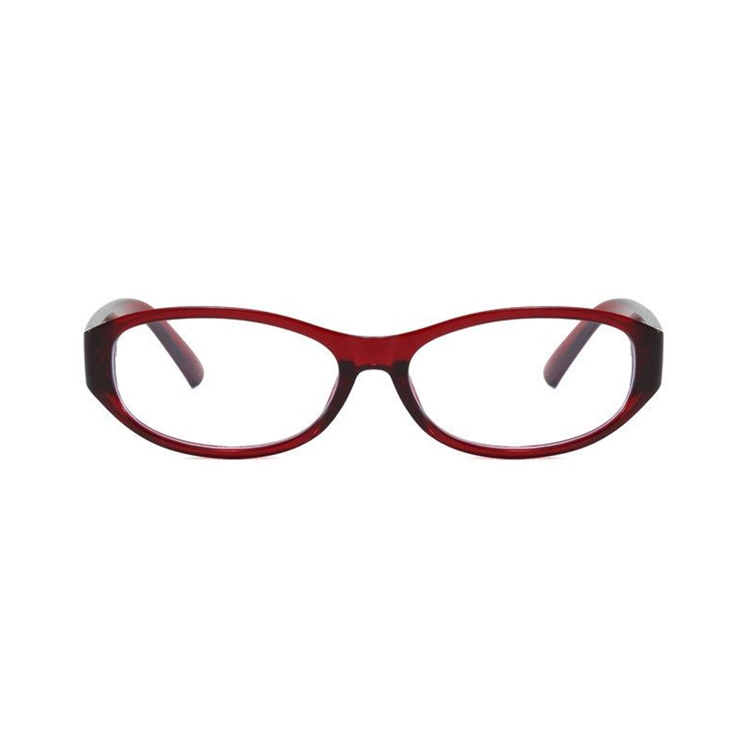 Front view of Roux rectangle pc eyeglasses EP0382512 in red