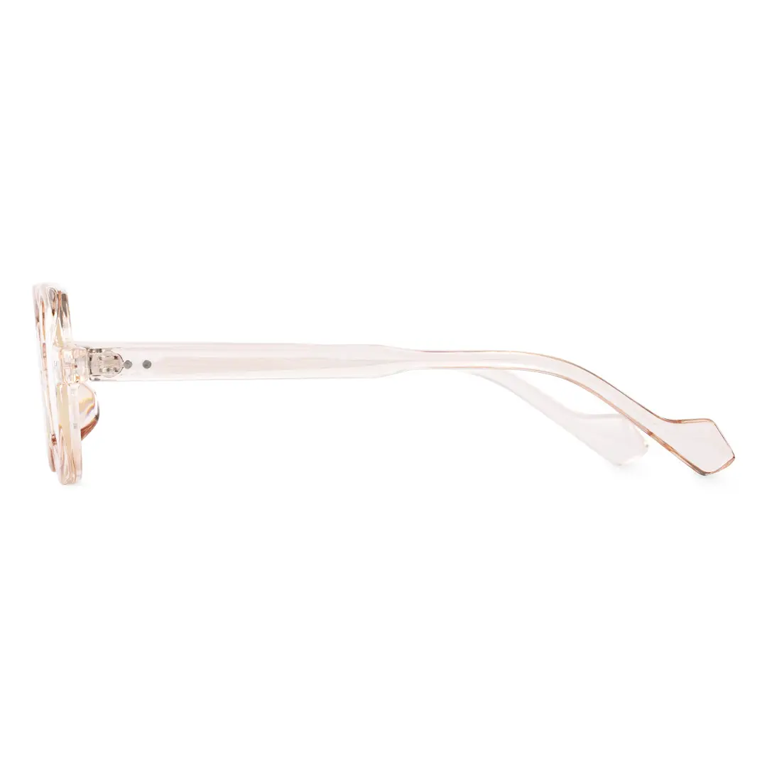 Side view of Rust geometric pc eyeglasses GP0342411 in light pink