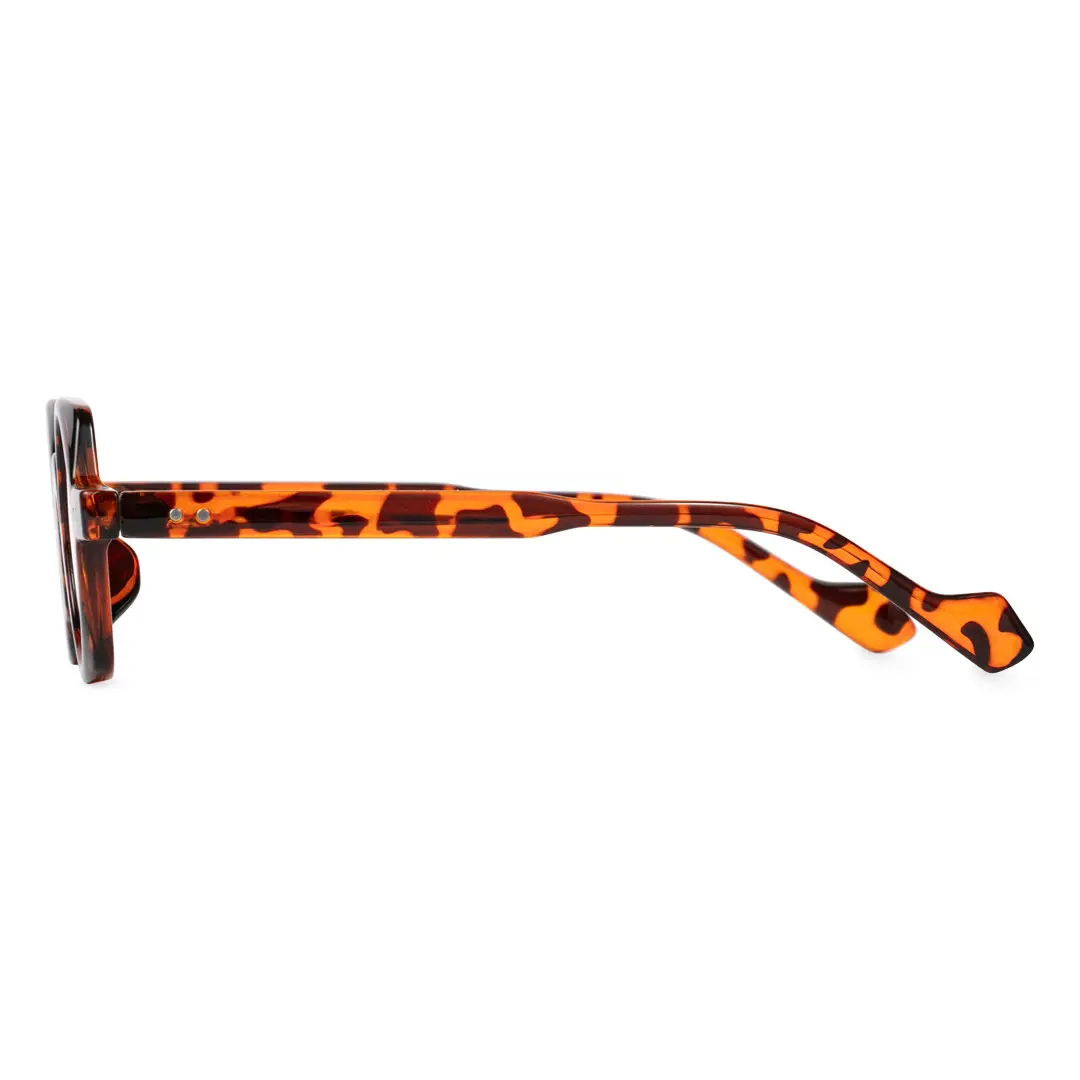 Side view of Rust geometric pc eyeglasses GP0342411 in tortoise