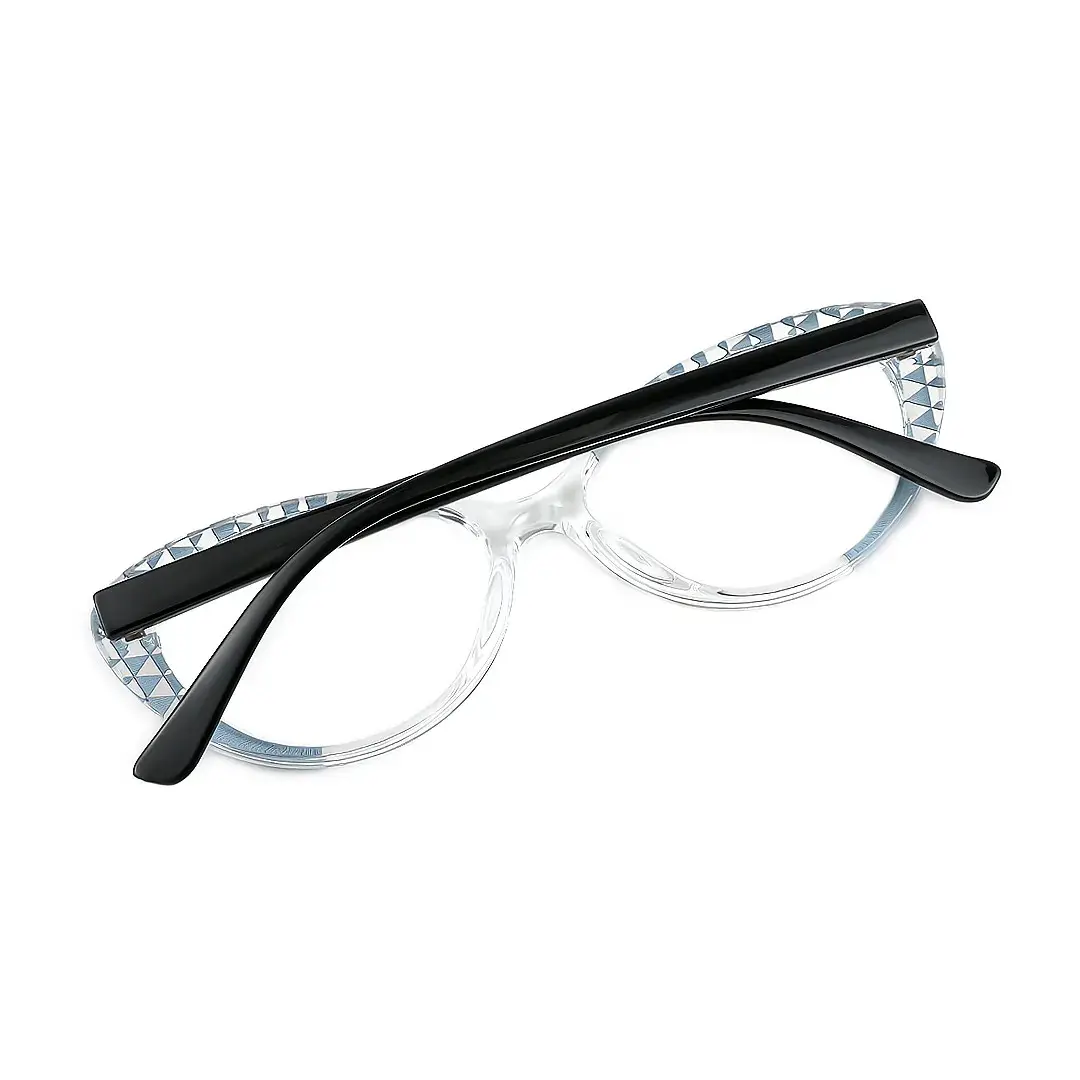 Back folded view of Seren cat eye tr90 eyeglasses CR0042405 in black