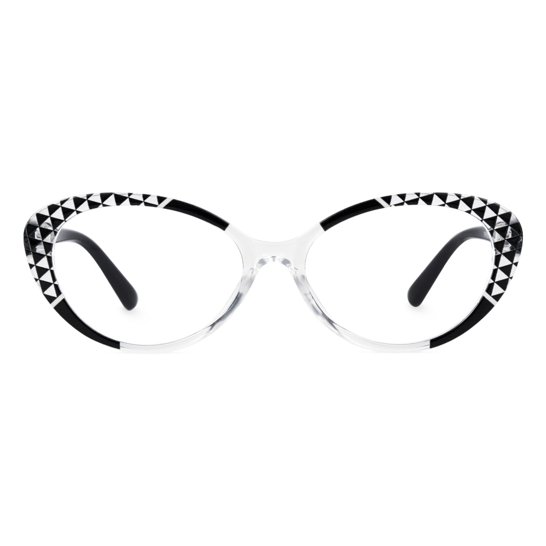 Front view of Seren cat eye tr90 eyeglasses CR0042405 in black