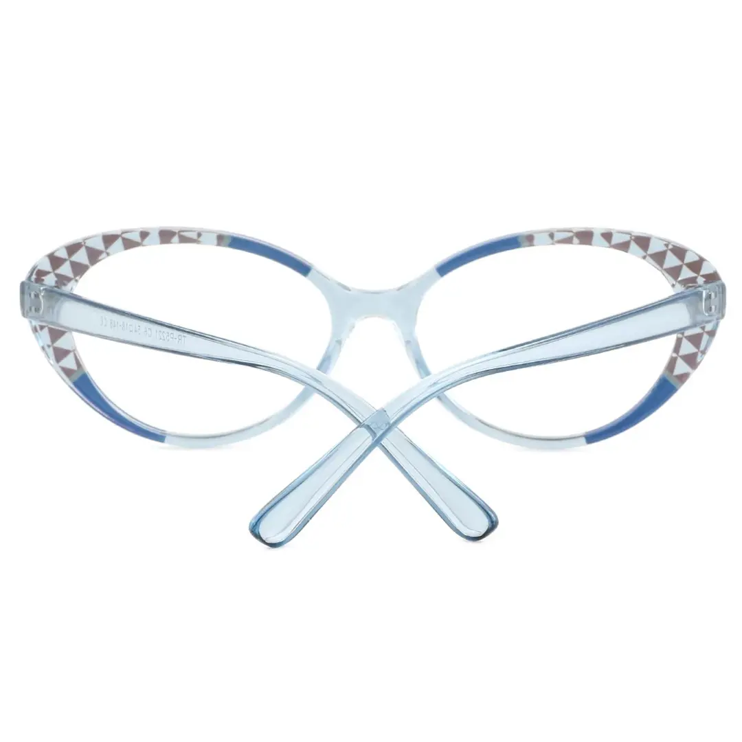 Back view of Seren cat eye tr90 eyeglasses CR0042405 in blue