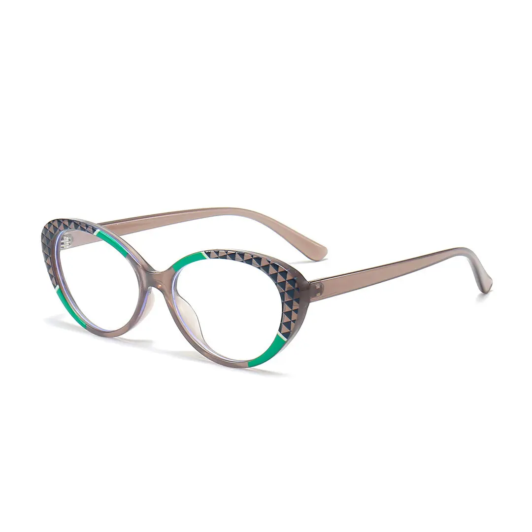 Angle view of Seren cat eye tr90 eyeglasses CR0042405 in green